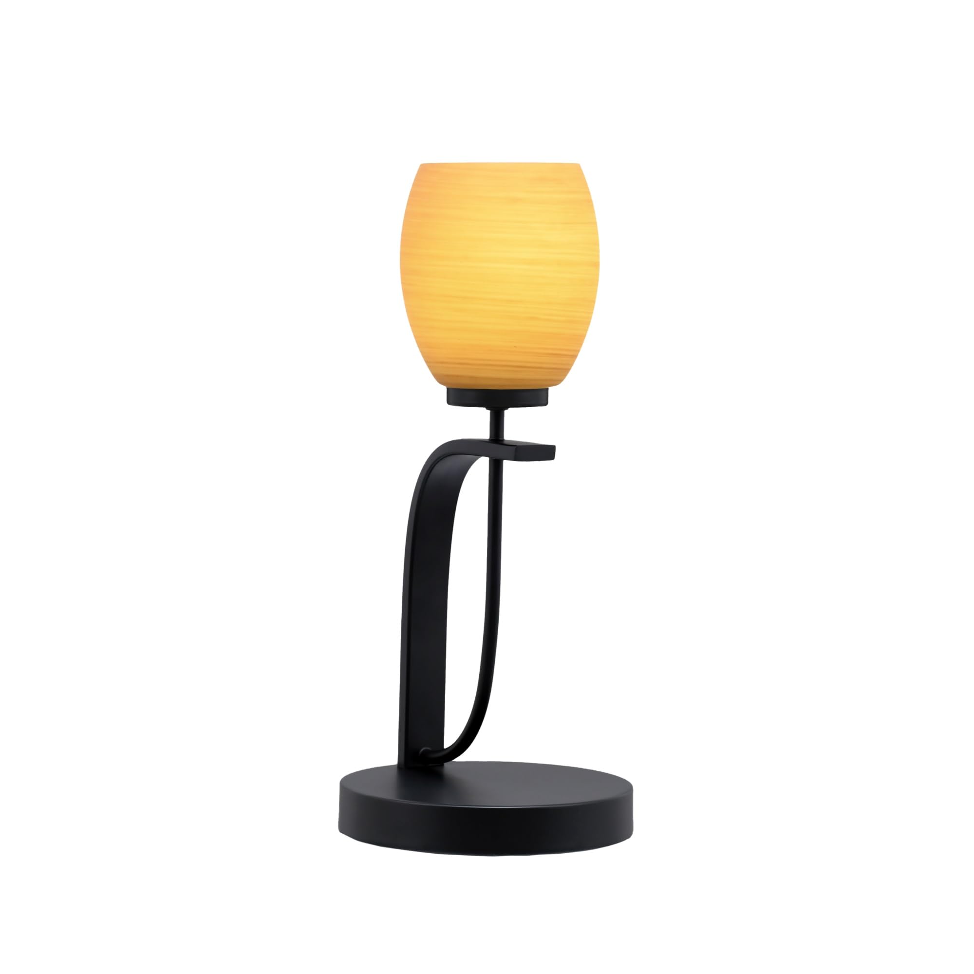 Cavella 1 Light Accent Lamp Shown in Matte Black Finish with 5&quot; Cayenne Linen Glass