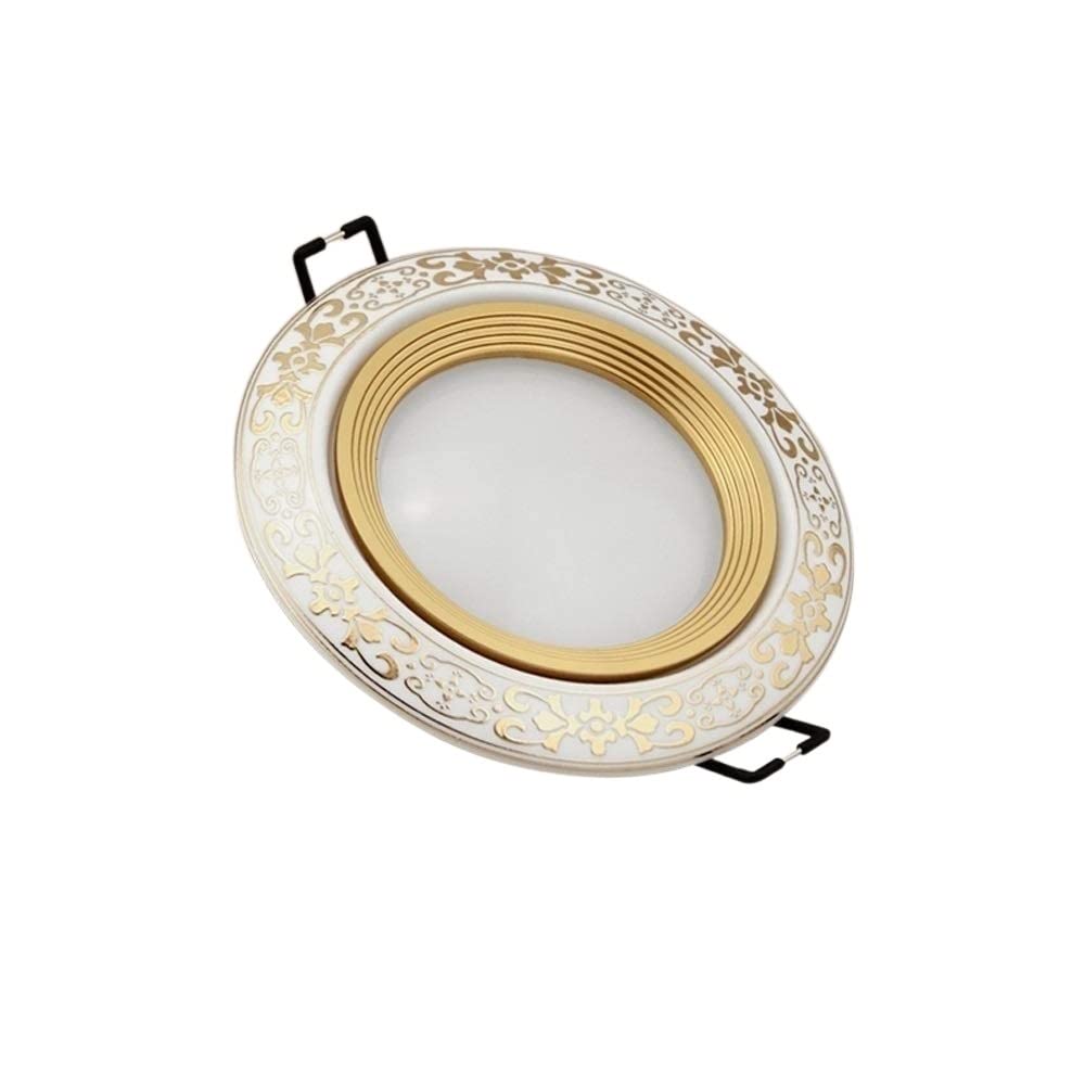 OZZKI Recessed European Creative Round Retro Aluminum Tri-Tone Light Downlight Embedded Led Ceiling Panel Light Commercial Energ