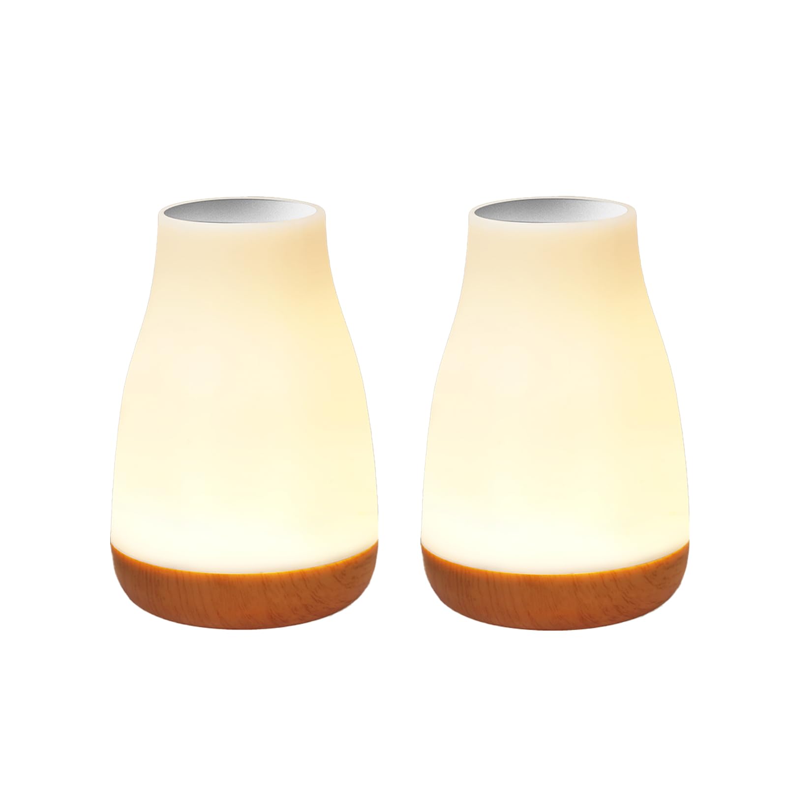 Lhyuetong 2 Pack Touch Night Light,13 Rgb Colors & 5 Brightness, Usb Rechargeable Desk Lamp, Night Light For Bedroom/Nursery/Bat