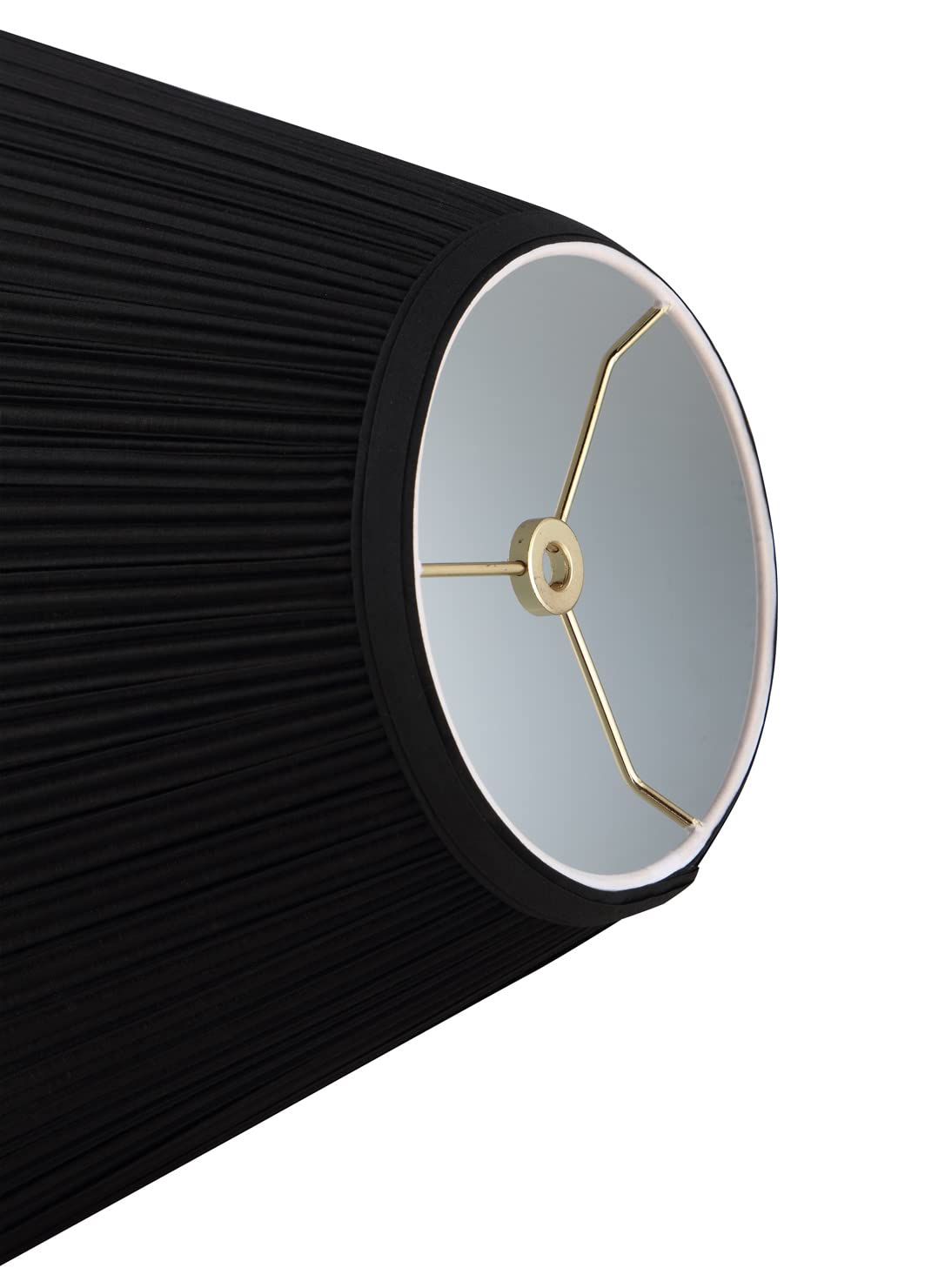 Aspen Creative 33167, Mushroom Pleated Traditional Black Spider Shade, 6-1/2&quot; Top X 15&quot; Bottom X 11&quot; Slant