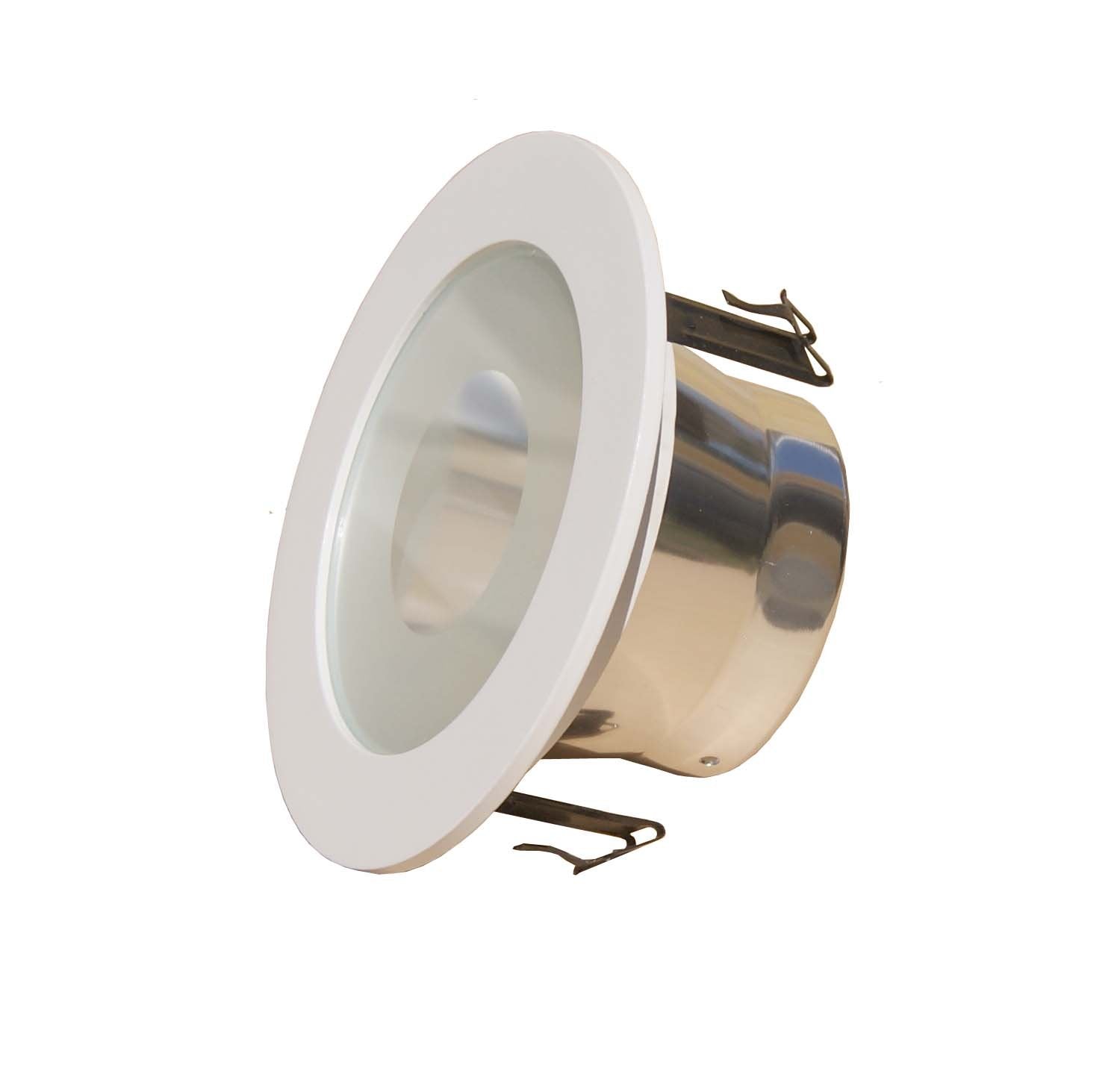 Joint Bright Lighting 4in Semi-Frosted Lens Shower Trim for Recessed Light - White, Model JBL4-208-CL-WH