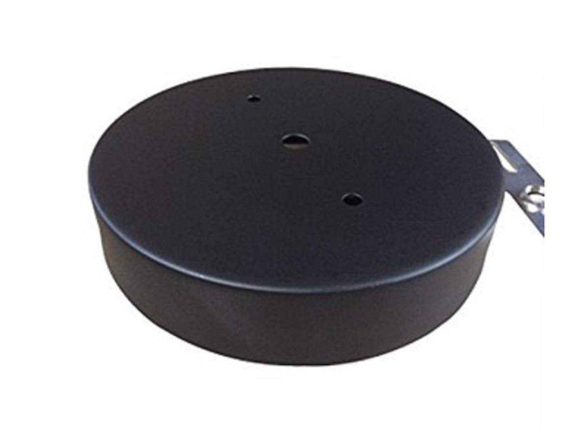 Industrial Rewind 6in Black Light Fixture Canopy Kit, Metal, Model 1hBlkCn, Extra Depth and Width, Ceiling Hardware Included