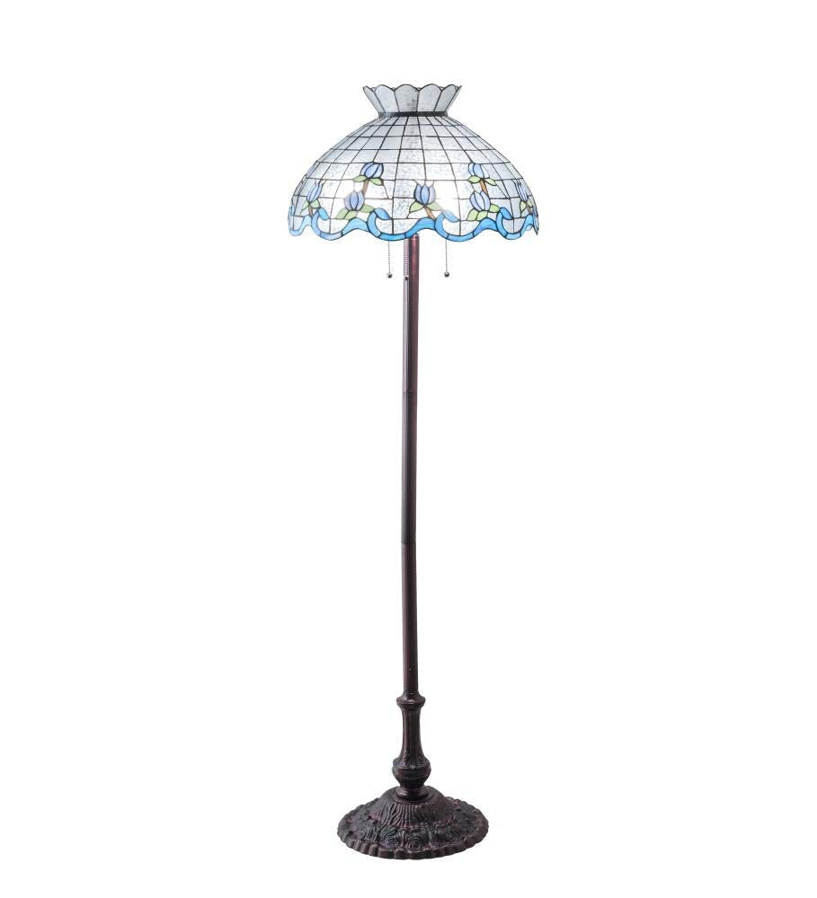 Meyda Tiffany Bronze Three Light Floor Lamp, Roseborder Collection, 20.50 Inches