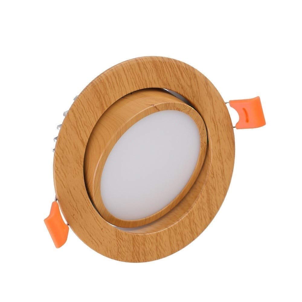OZZKI Recessed Creative Wood Grain LED Recessed Spotlight Aluminum High-brightness LED Recessed Downlight for Hotel Restaurant H