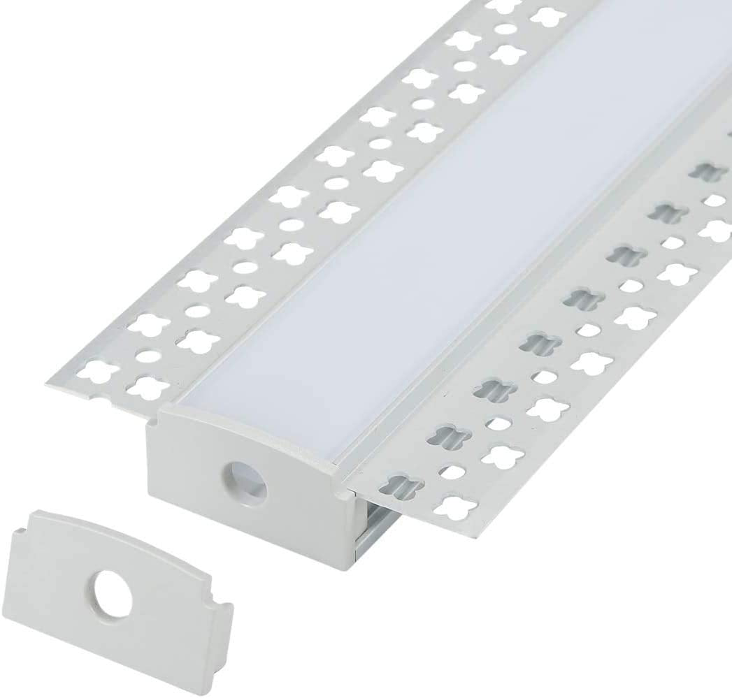 StarlandLed 5-Pack LED Aluminum Channel, Slim Design, 6.6ft Length, Silver Finish, Includes Diffuser and End Caps