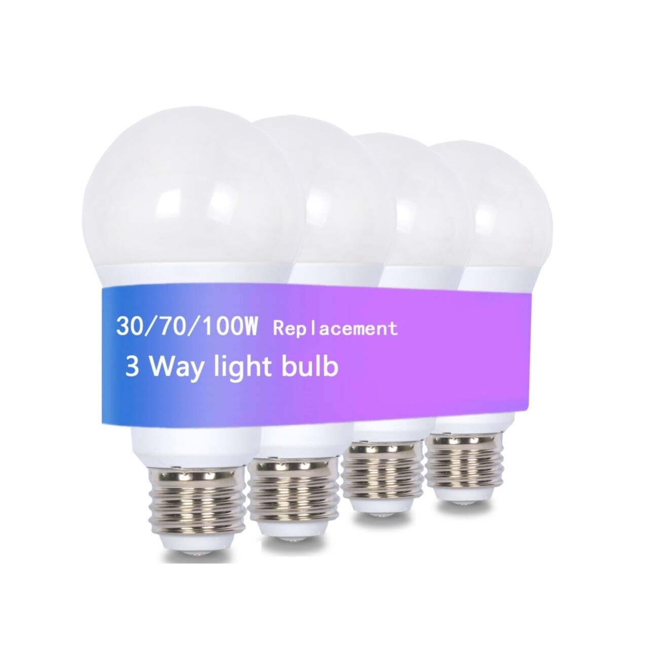 Vvh 3-Way Led Light Bulb 3/7/10W - 30/70/100W Equivalent Warm White 2700K, A19 E26 Base Three Way Light Bulbs For Reading, Table