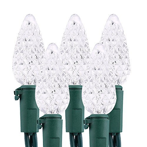 Brizled C5 LED String Lights, 100 LED, 33ft, Cool White, Plastic, Model HHGDHLLC004, UL Certified for Indoor & Outdoor Use