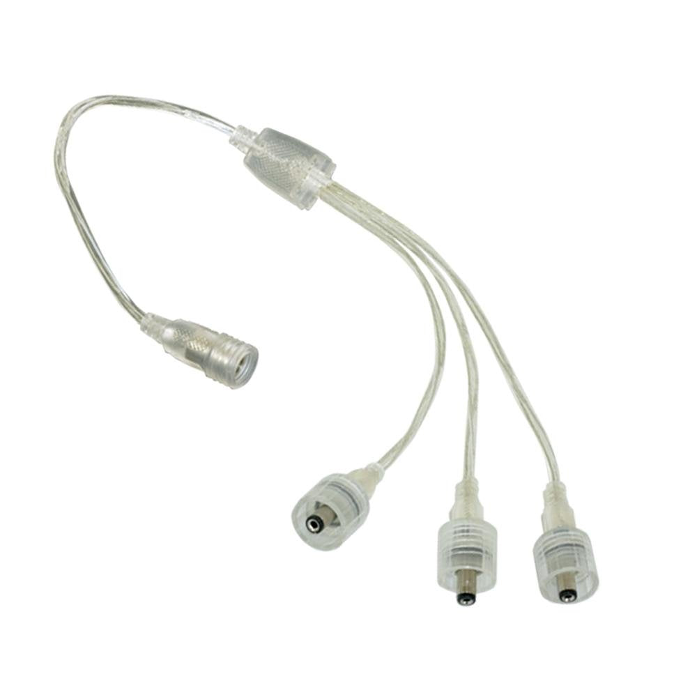 Jesco Lighting DL-PS-OD-3Y Outdoor DC 3-Way Power Splitter, Clear Finish, Plastic, White