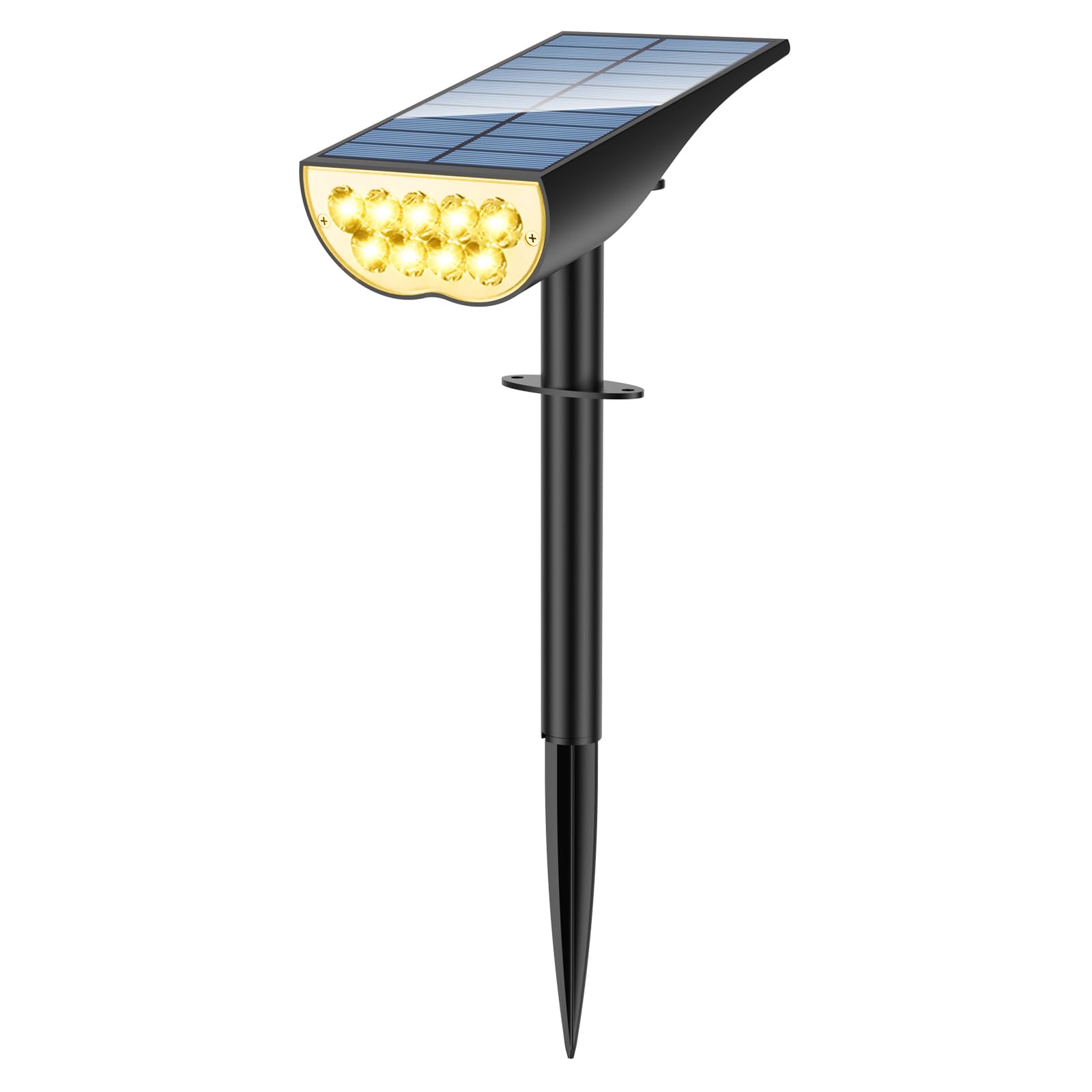 ZOOKKI Solar Spot Lights Outdoor, Solar Lights Outdoor Waterproof IP65, 3 Brightness Modes Dusk to Dawn Landscape Spotlights for Yard Garden Pathway Tree Decoration, Warm White, 1 Pack