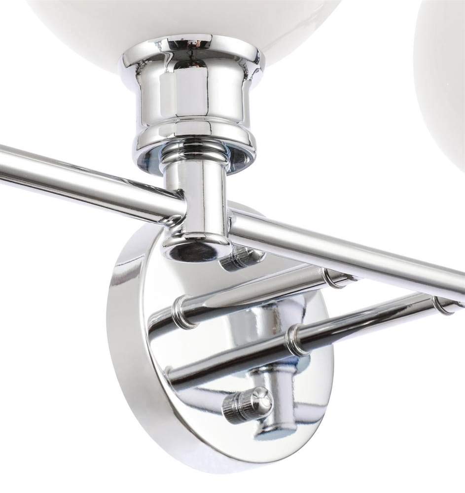 Living District Collier 4-Light Metal Wall Sconce in Chrome and Frosted White
