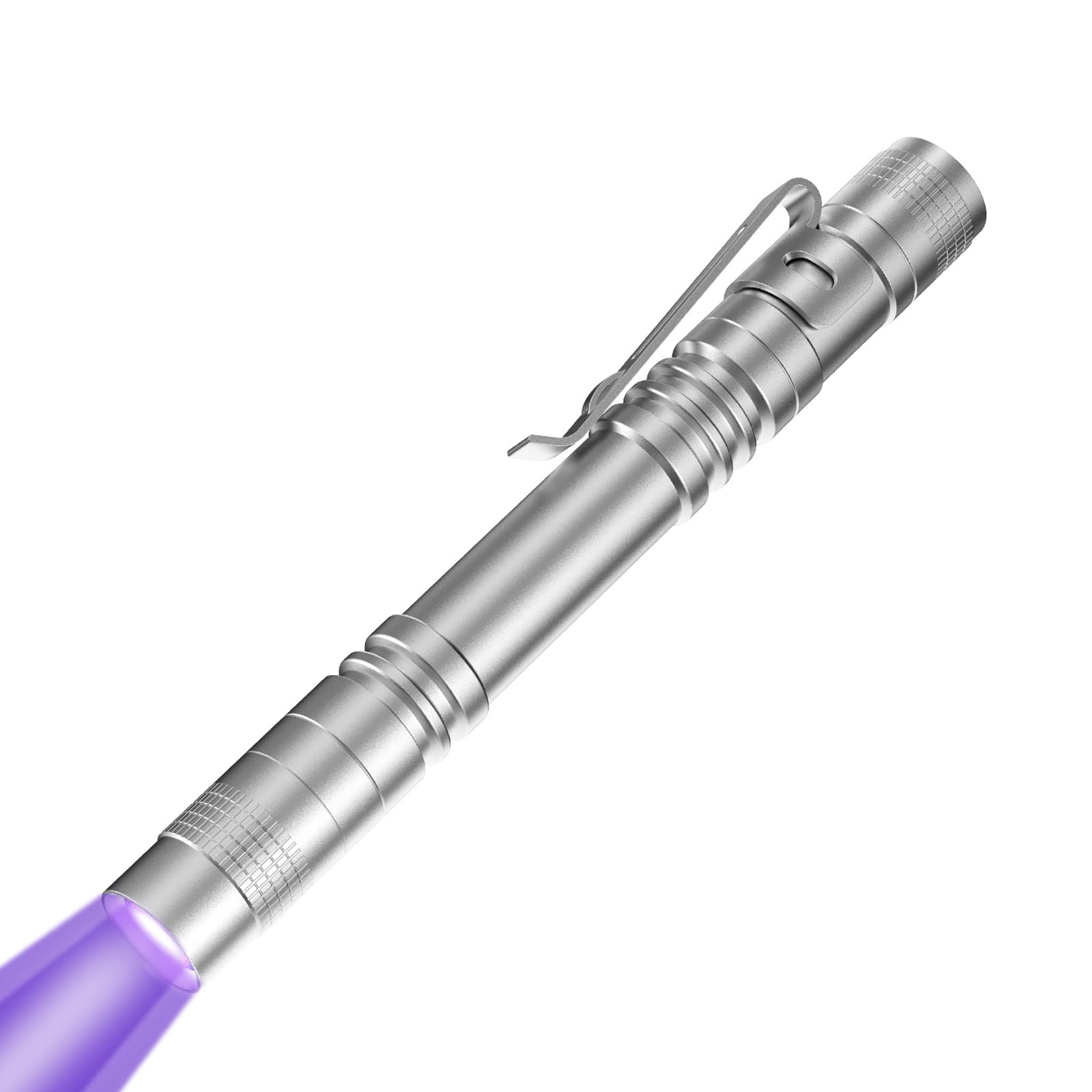 COSOOS UV Flashlight Mini Pen Light, 395nm Ultraviolet, Waterproof, 1 Pack, Silver