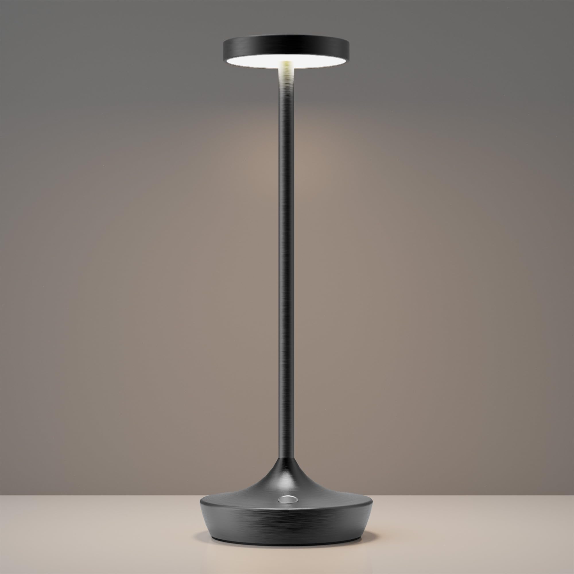 YHT Cordless LED Desk Lamp, 6000mAh Rechargeable, Waterproof, 3-Color Touch Dimmable, Model X86, Black 1P