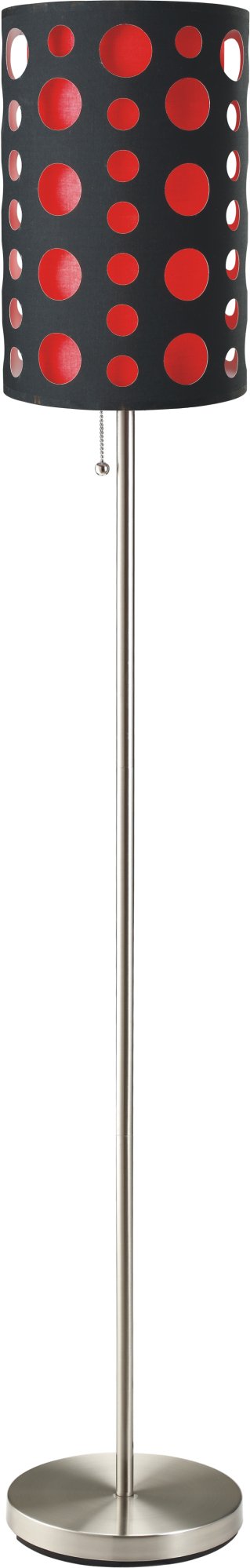 Milton Greens Stars Seneca Retro Floor Lamp, 62-Inch, Red, Model A9300F-R, Table Size, Others Material