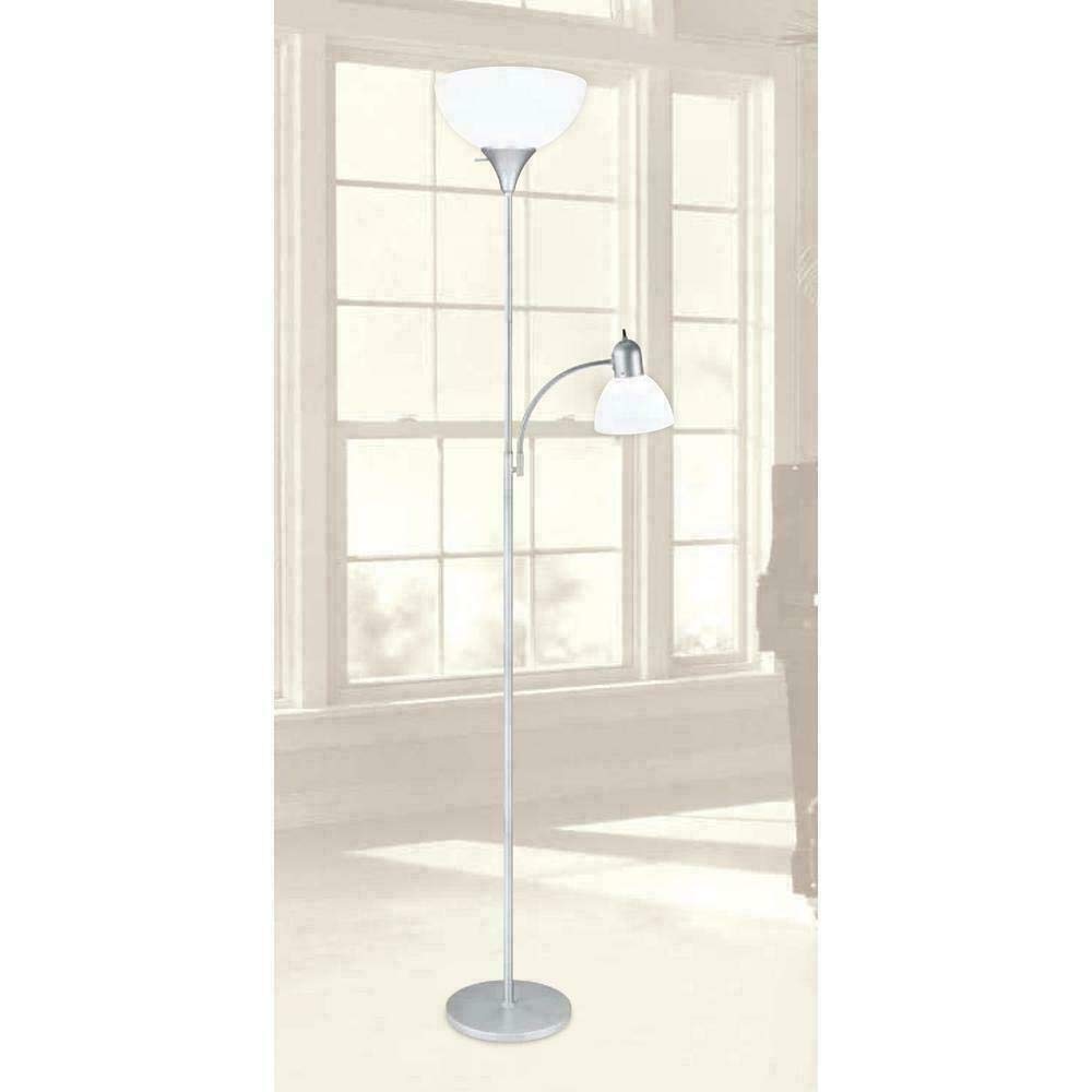 Hampton Bay 71.5 in. Silver Floor Lamp
