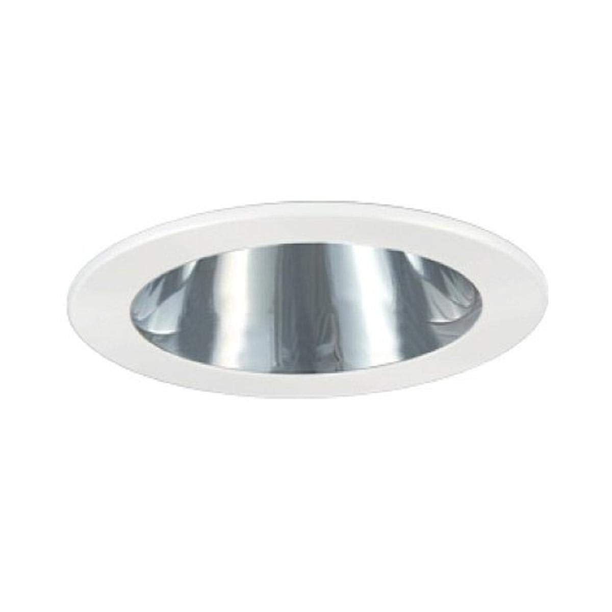 Jesco Lighting Tm202Chwh 2-Inch Aperture Line Voltage Trim Recessed Light, Open Reflector, Chrome Finish With White Trim