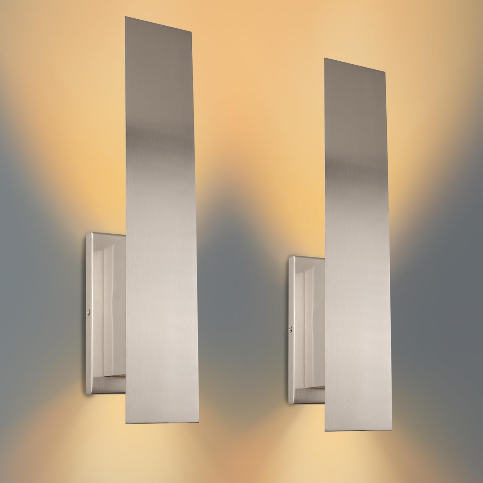 Edwarmlux Indoor Wall Sconces, Modern Wall Lights, Up And Down Wall Mount Light, Dimmable Hardwired Wall Light For Bedroom, Livi
