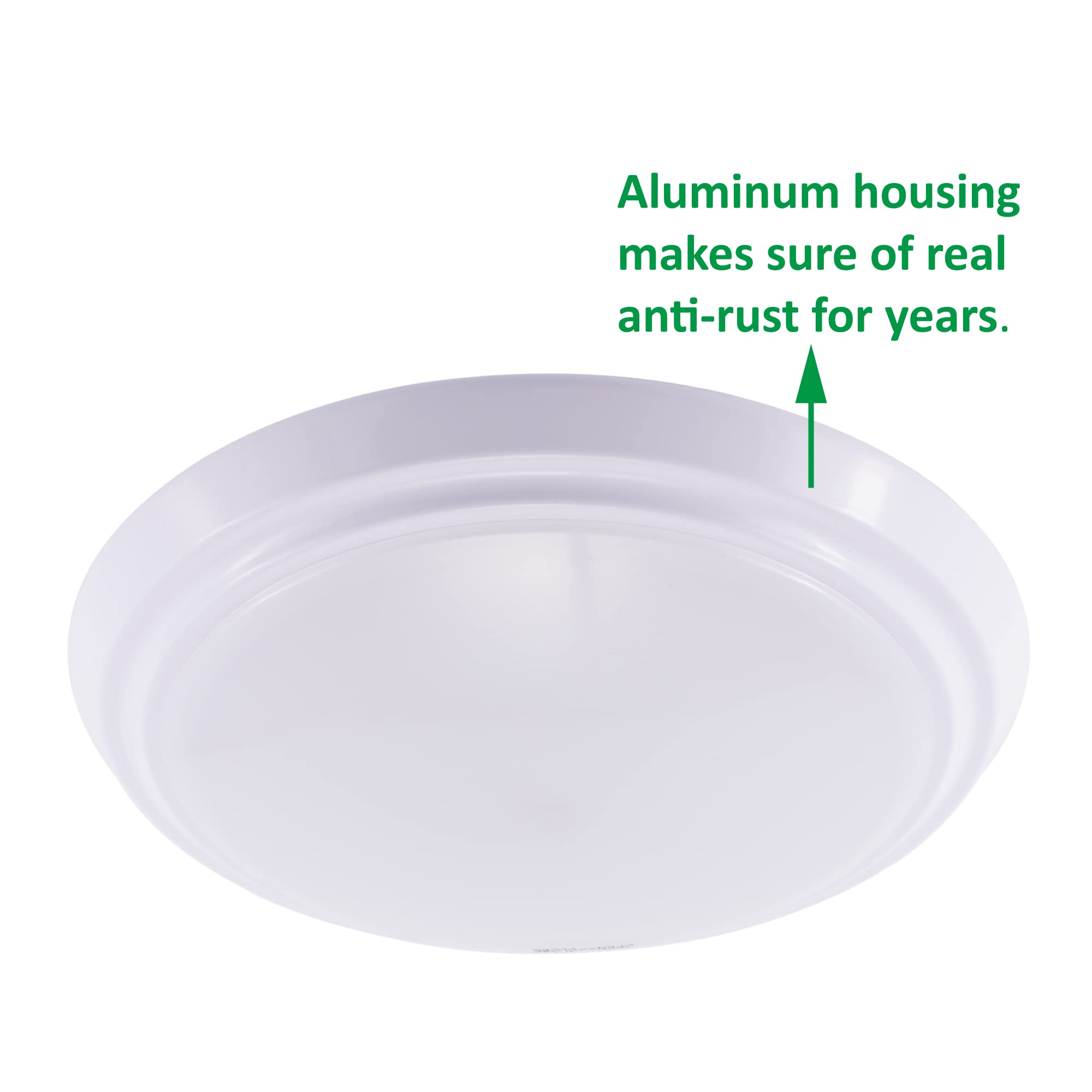 Gruenlich Led Flush Mount Ceiling Lighting Fixture, 7 Inch Dimmable 12W (75W Replacement) 800 Lumen, 3000K/4000K/5000K Switch, Aluminum Housing, Etl And Damp Location Rated, 2-Pack (White Finish)