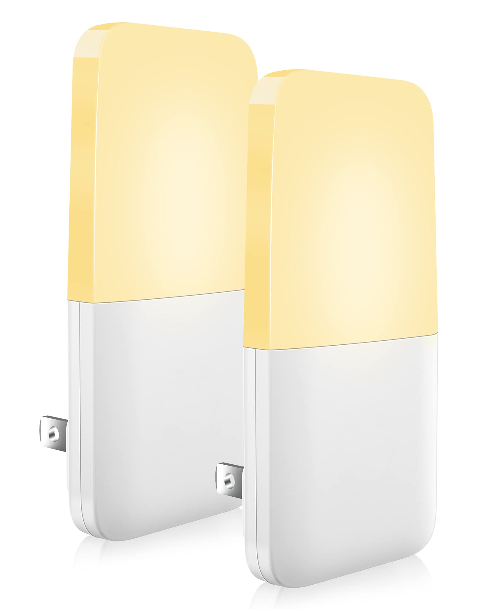 MAZ-TEK Plug-in Night Light, Warm White LED, Dusk to Dawn Sensor, 2 Pack, Plastic, White