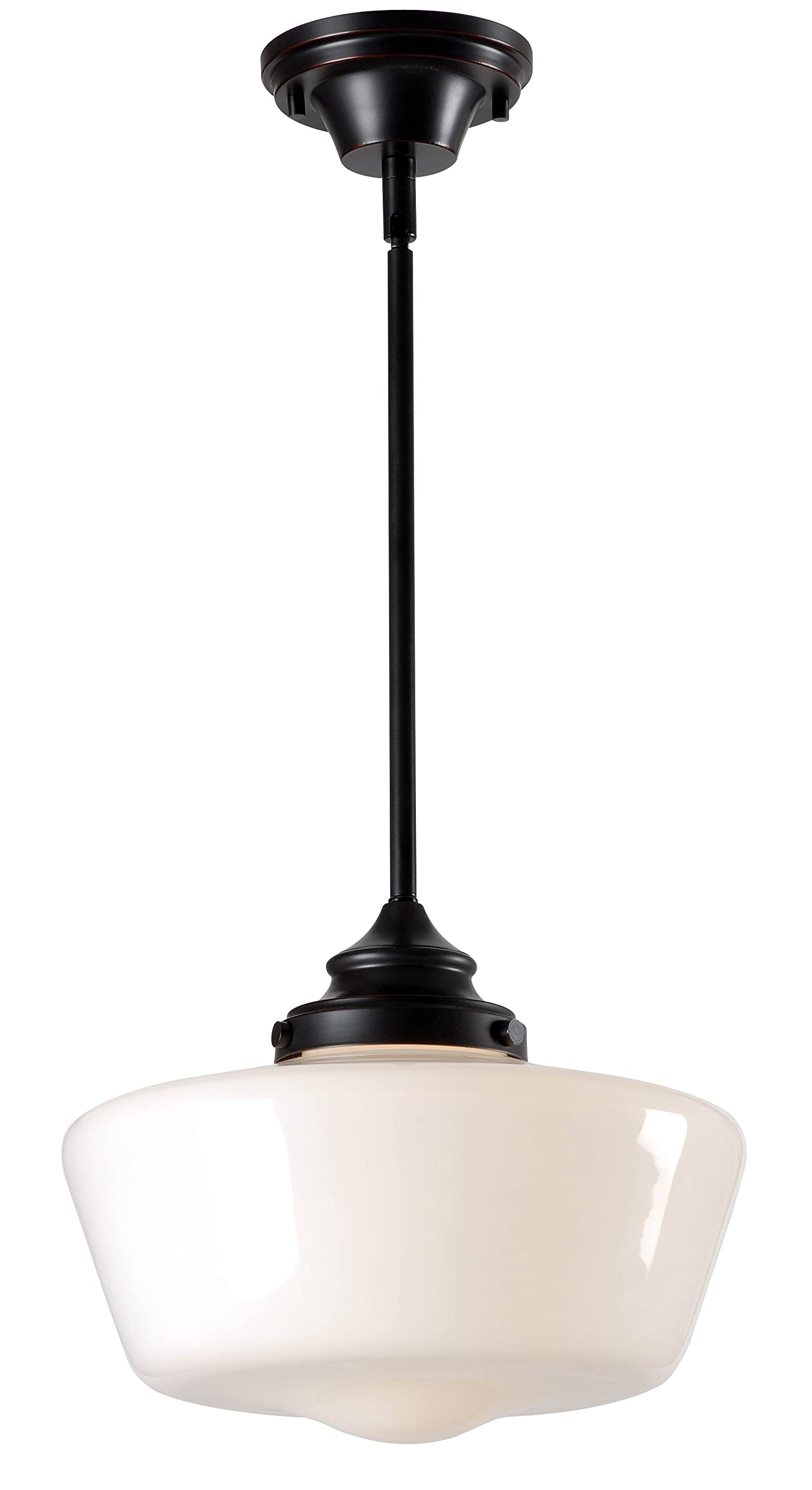 Kenroy Home Cambridge 1 Light Pendant with Blackened Oil Rubbed Bronze Finish, Rustic Style, 9.5 Height, 12 Width, 12 Depth