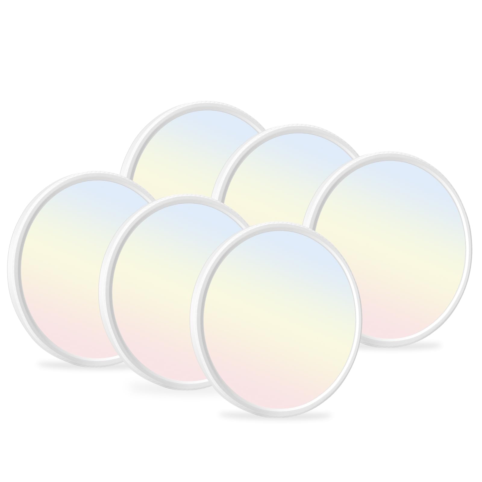 Hunhun 6 Pack 16 Inch Dimmable Led Flush Mount Ceiling Light 4800Lm Round Light Fixture 5 Color Temperature Selectable Large Fla