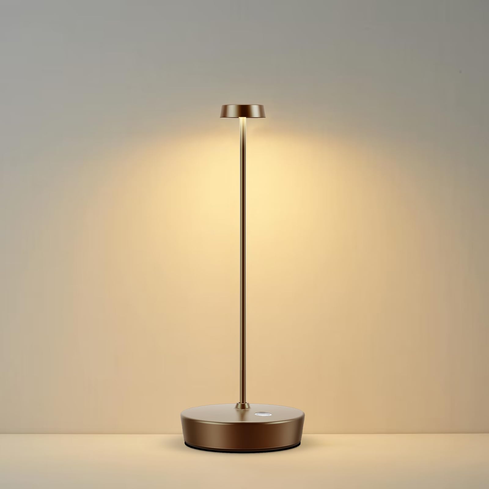 Sikevht Cordless Led Table Lamp - Rechargeable, Dimmable, Portable, Metal - Titanium Finish