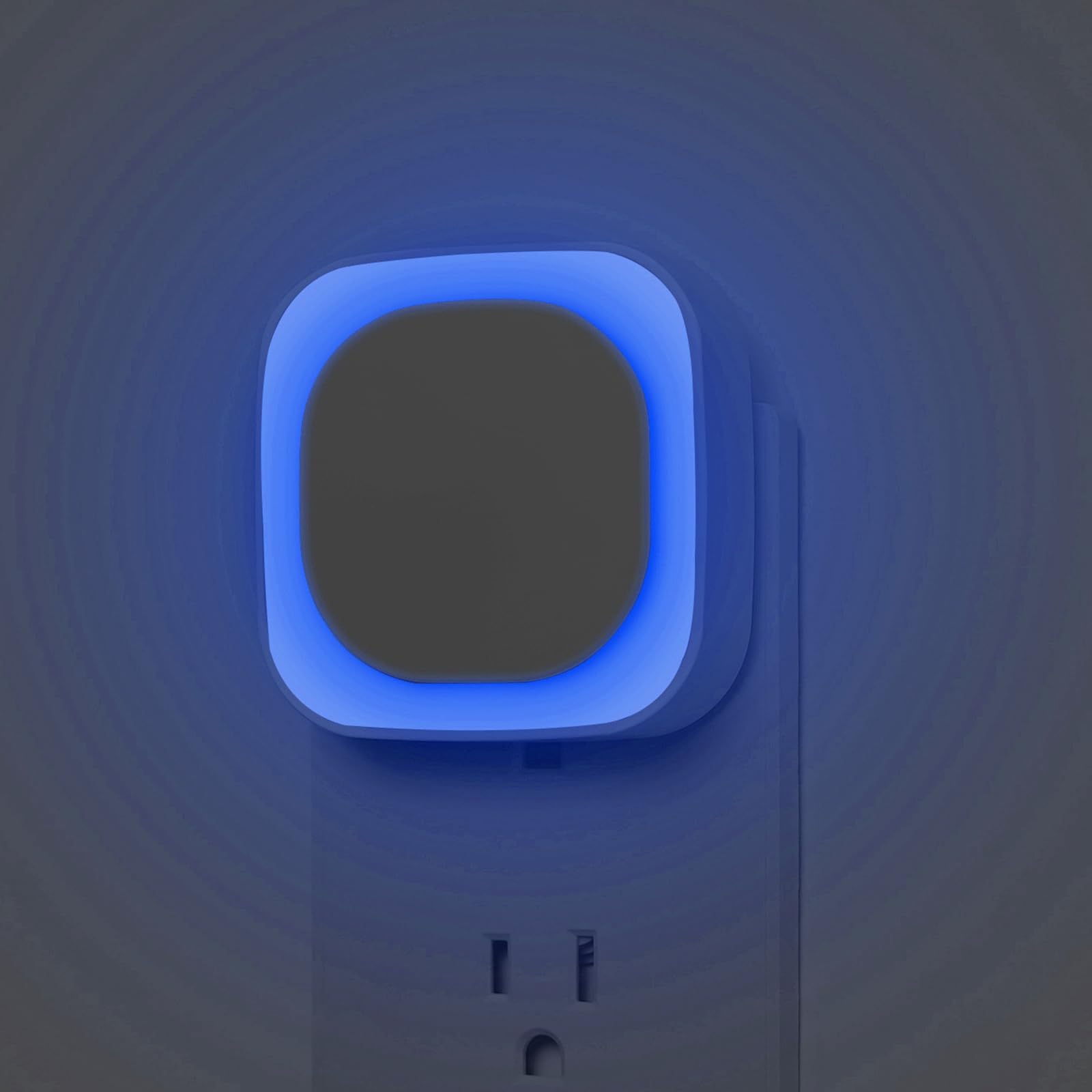 Yunlex 2 Pack Plug In Dimmable Night Light, Auto Dusk To Dawn Sensor, Square Nightlight, Led Wall Night Light, Soft Glow, Azure Nightlight For Bathroom, Hallway, Stairs, Kitchen, Bedroom, Garage