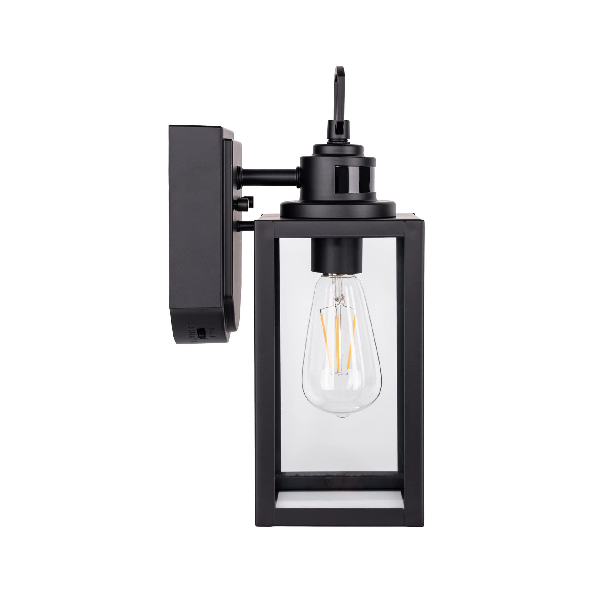 Gruenlich Dusk To Dawn Outdoor Wall Lantern With Pir Sensor, 2-Pack, Matte Black, E26 Base