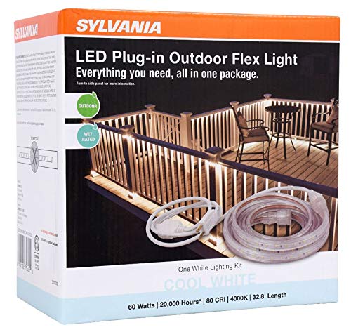 LEDVANCE SYLVANIA LED Outdoor Flex Light Strip Kit, 32.8 in, 4000K Cool White, Plastic, Model 75625