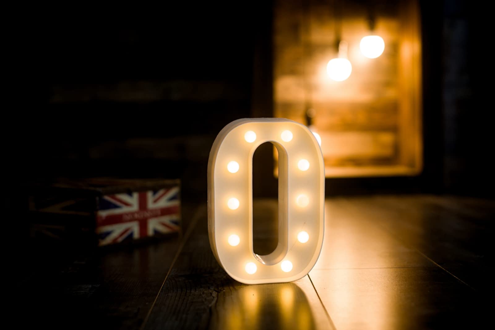 Foaky Led Letter Lights Sign Light Up Letters Sign For Night Light Wedding/Birthday Party Battery Powered Christmas Lamp Home Bar Decoration(O)