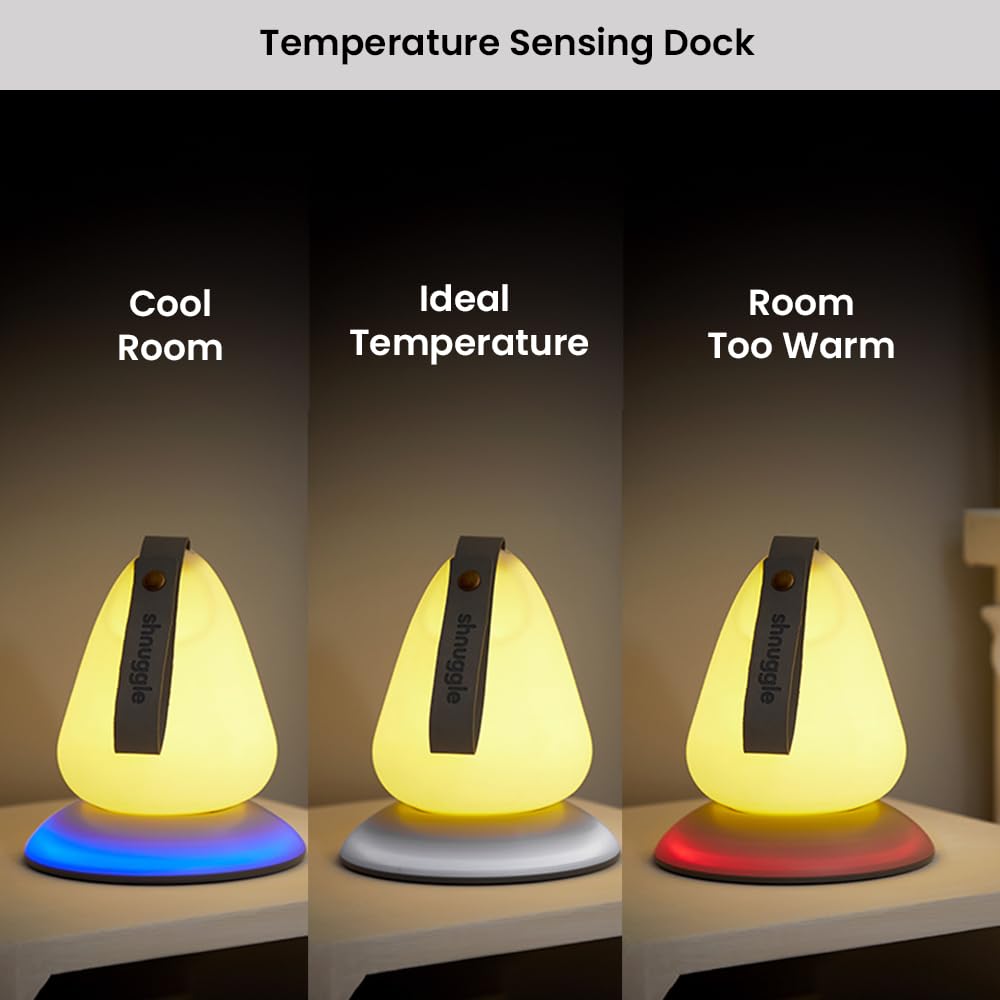 Shnuggle Moonlight Night Light | Sleep-Friendly Portable Baby & Toddler Bedside Lamp with Thermometer