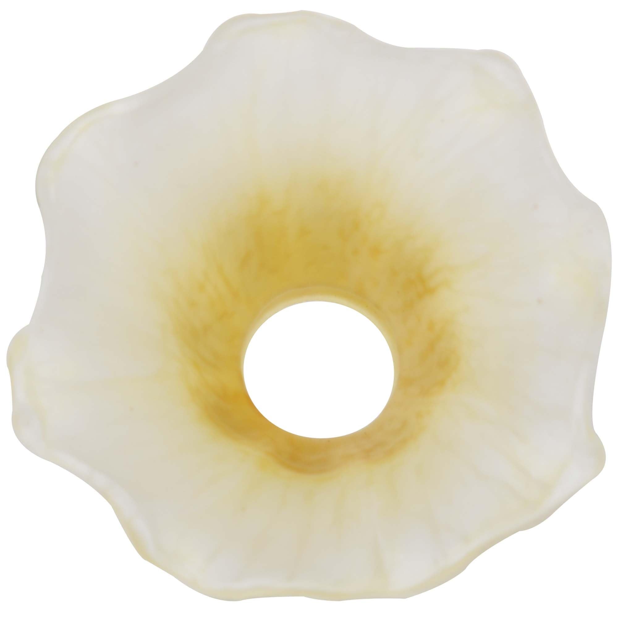 Bieye Ls19S Lily Flower Blown Glass Lampshade (Yellow White, Opening I.D. 0.87'' X O.D. 1'')