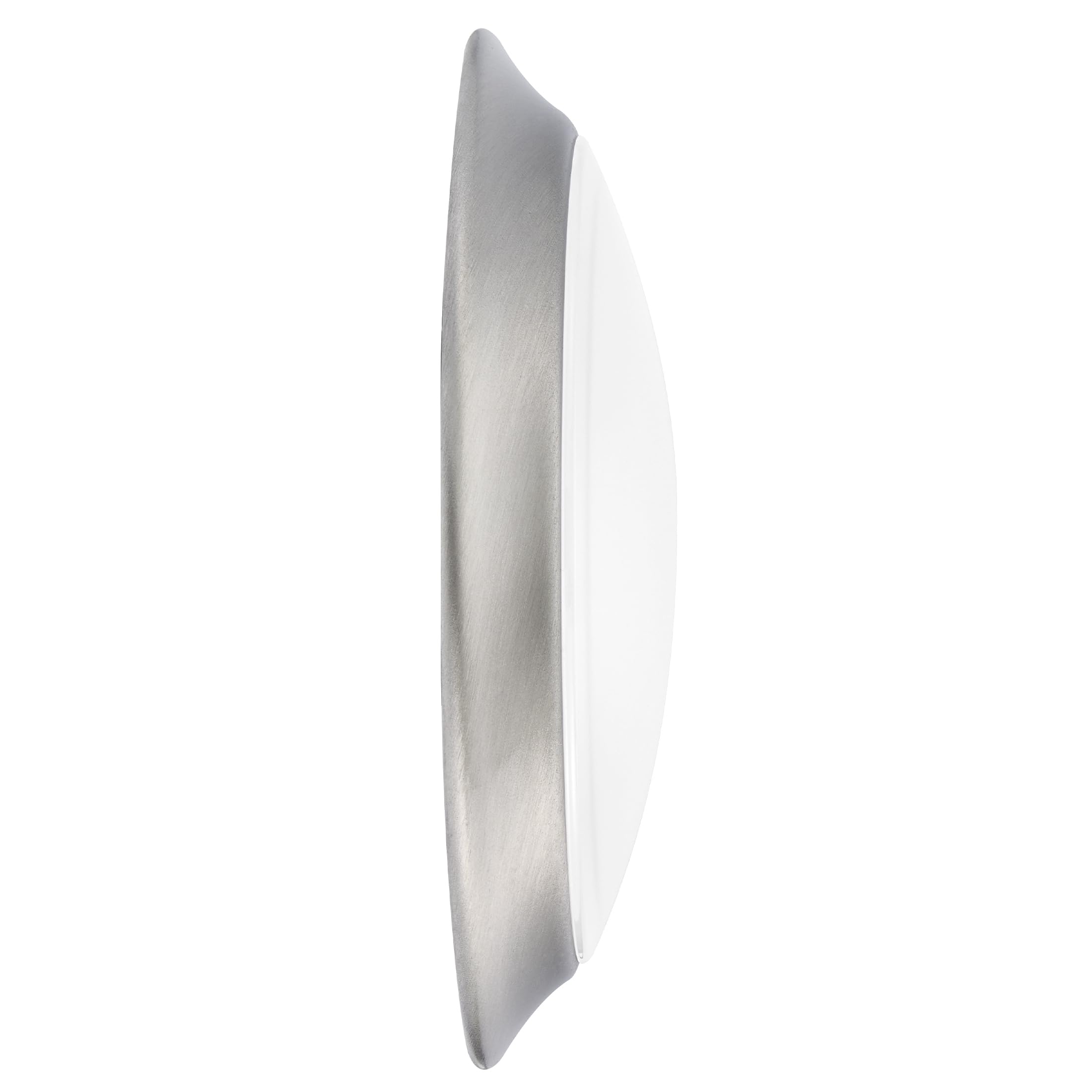 Maxxima 7 In. Satin Nickel Slim Round Led Flush Mount Ceiling Light Fixture, Led Disk Light 900 Lumens, Warm White 3000K Dimmabl