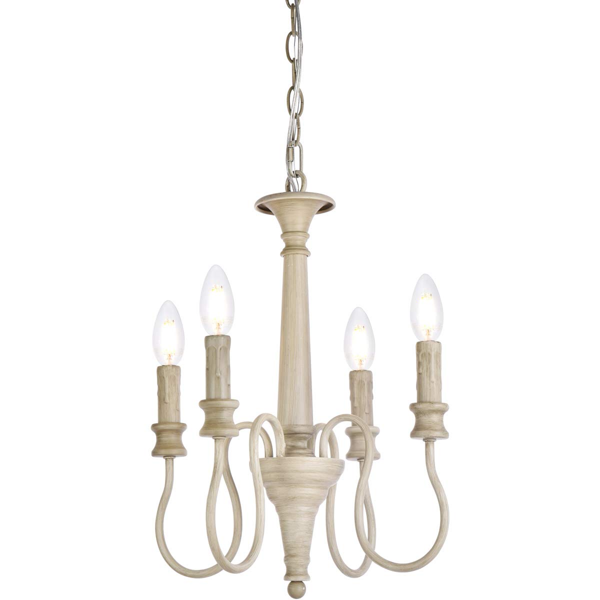 Living District Flynx 4-Light Mid-Century Metal Pendant in Weathered Dove