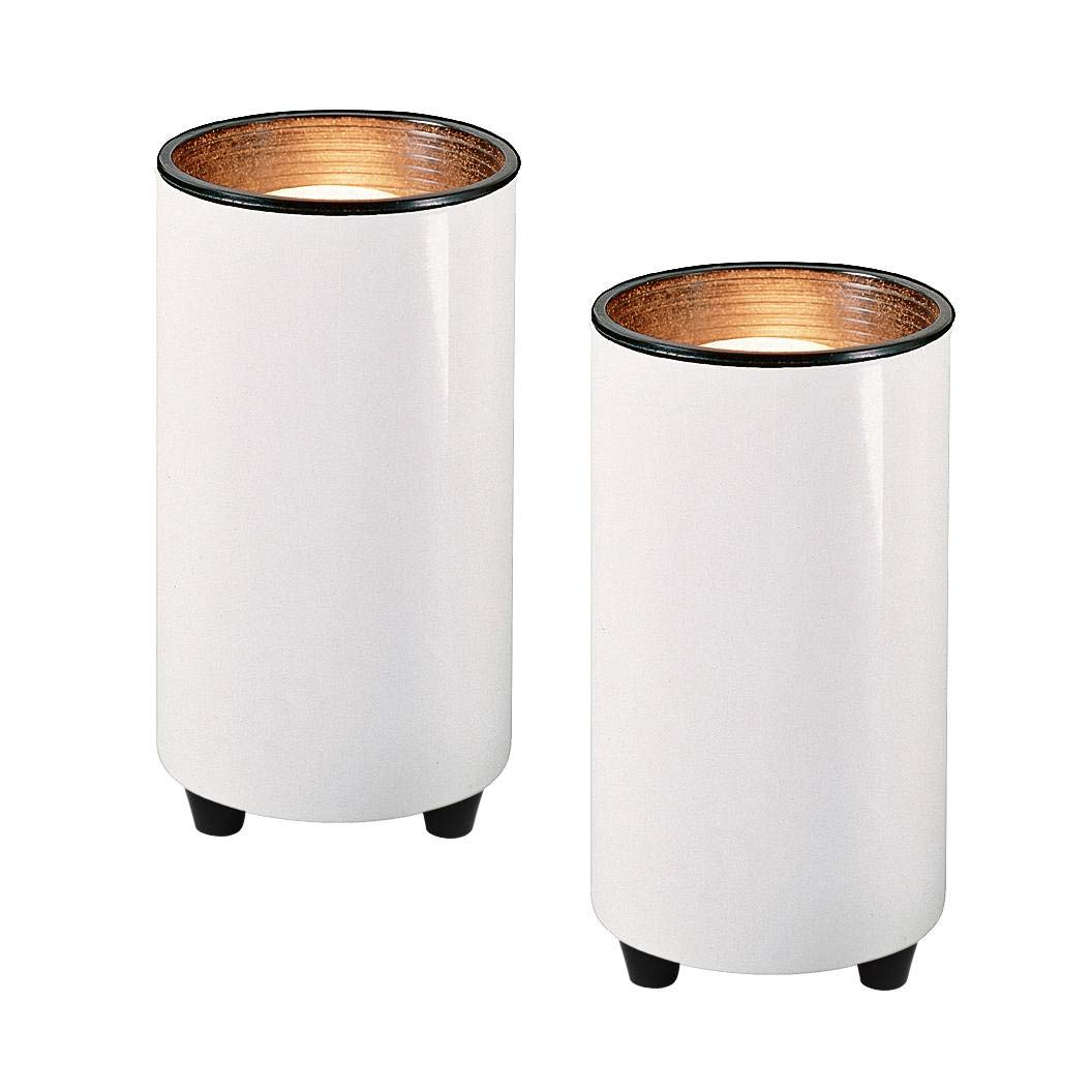 Pro Track Mini Spotlight Cans - Set of 2, Metal, White Finish, 6.5in High, 3.5in Wide, Model KS36F97