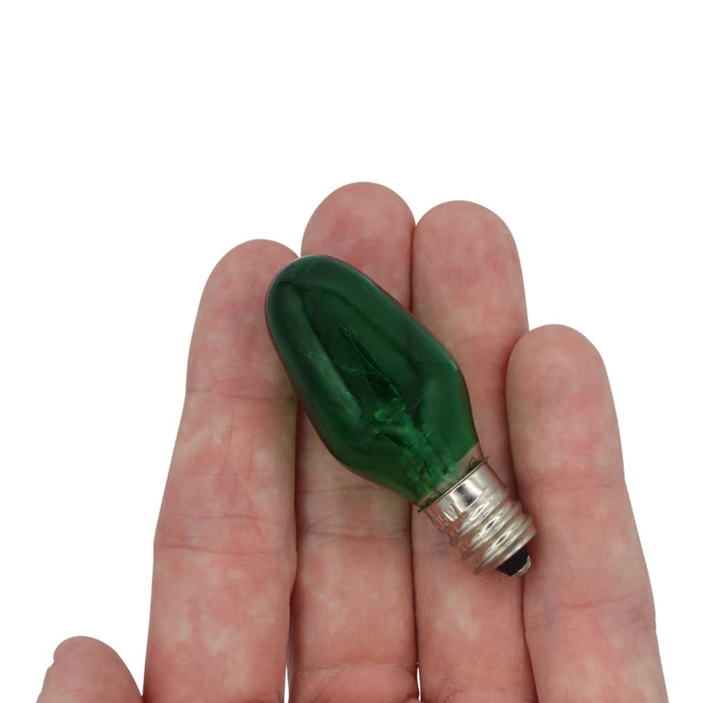 lumenivo Green Night Light Bulb 15W C7 for Scentsy Warmer - 10 Count