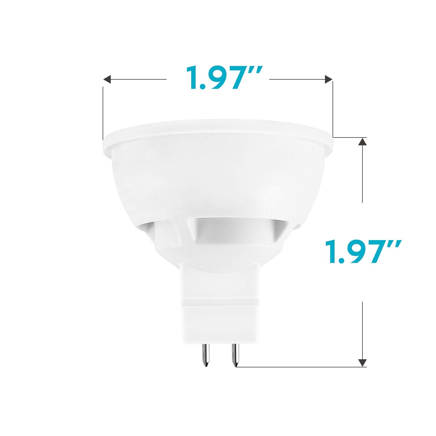 LUXRITE MR16 LED Bulb 50W Equivalent 6.5W Dimmable 500 Lumens 5000K Bright White 16 Pack GU5.3