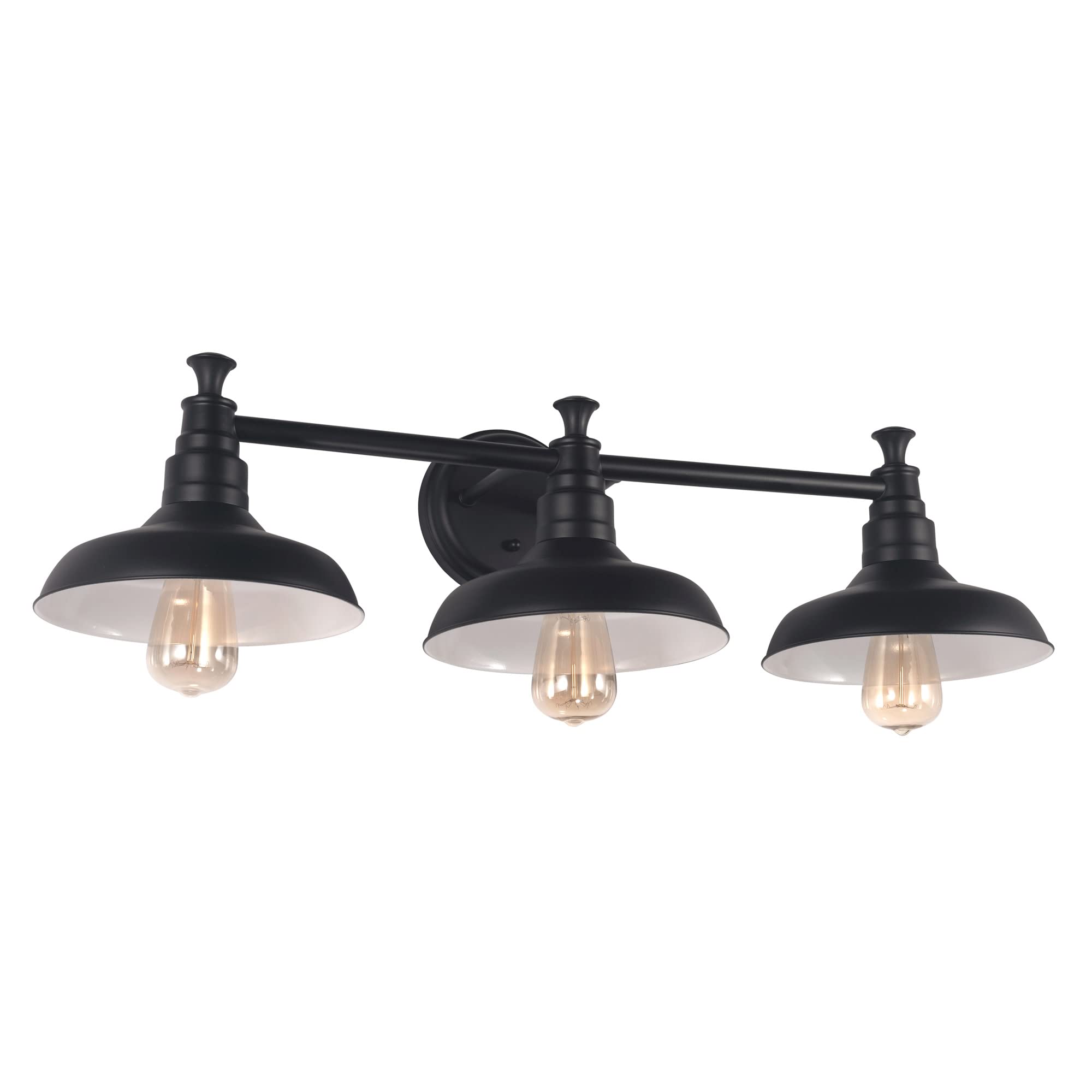 Design House 588533 Kimball Industrial Farmhouse 3-Light Indoor Bathroom Vanity Light Dimmable With Metal Shades For Over The Mi