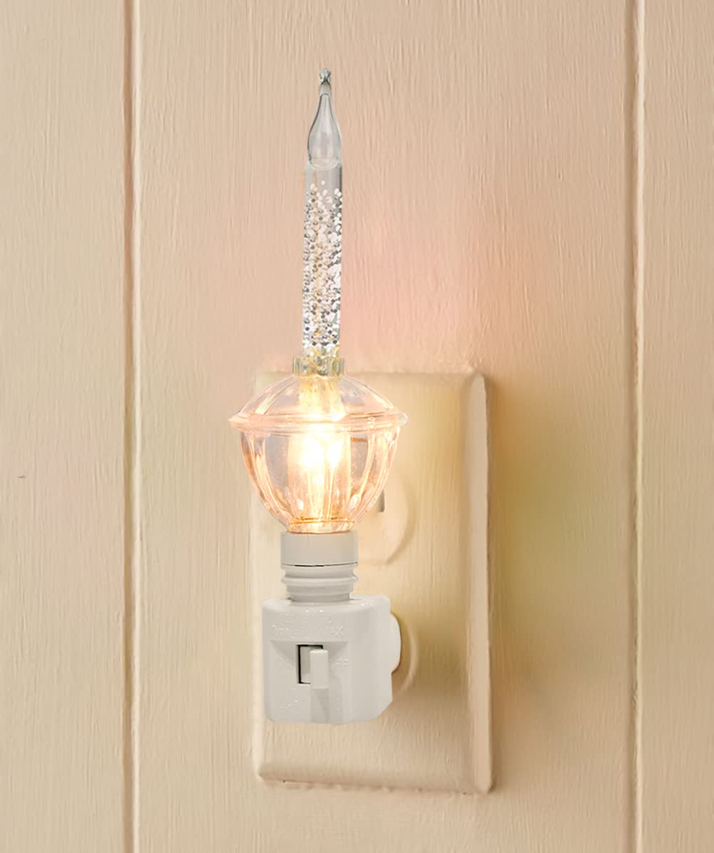 Abeja 1 Pack Silver Bubble Light Night Lights For Christmas Decor With 2 Vintage Bubble Light Bulbs(1 Spare) 5W Incandescent Bul