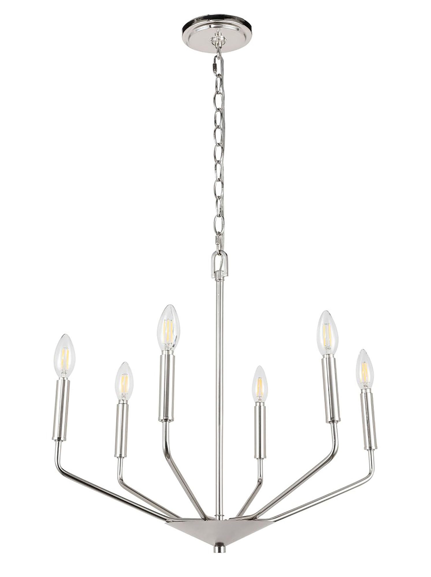 Living District Indoor Modern Home Decorative Bright Ceiling Enzo 6 Light Chrome Pendant