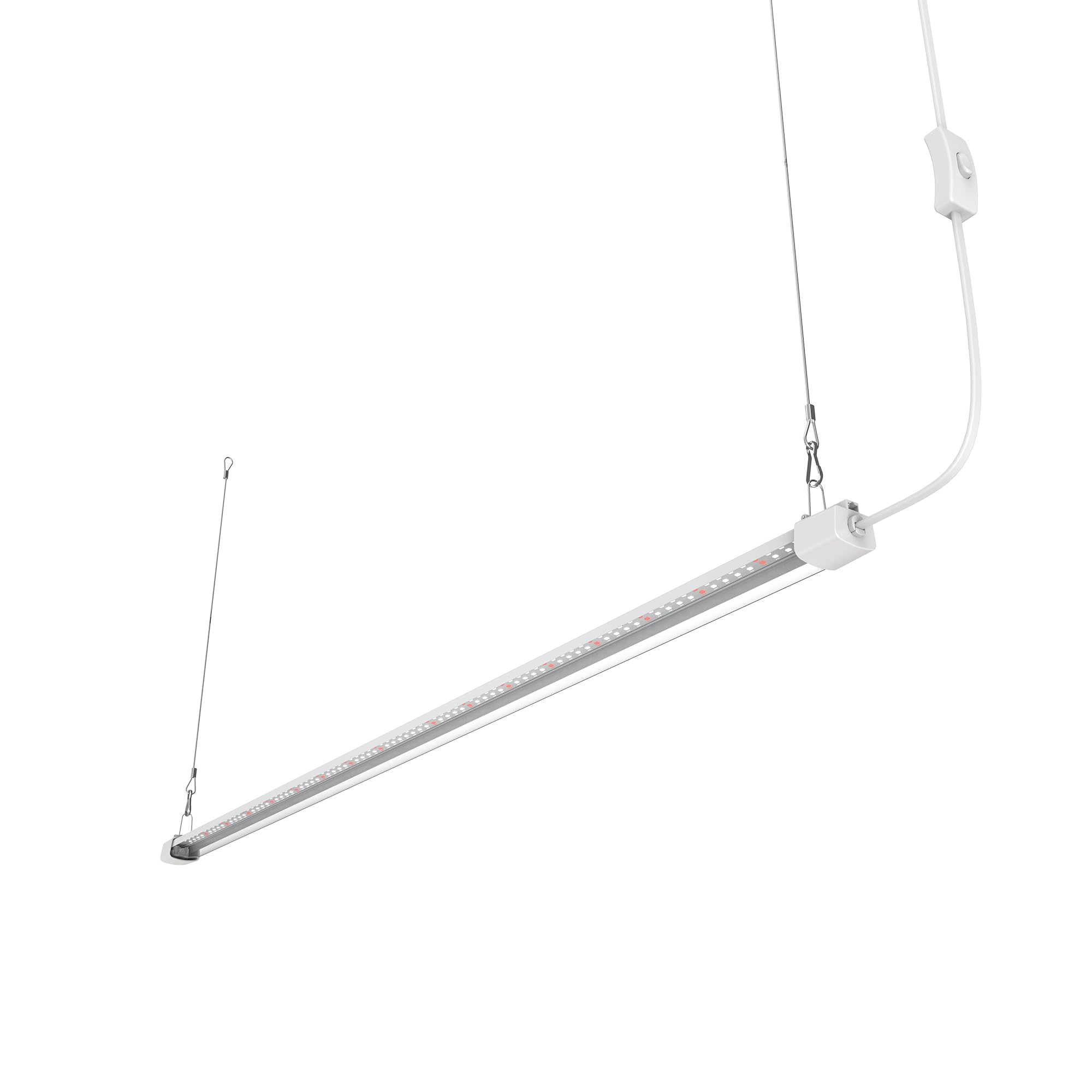 Apicdom Led Grow Light 4Ft Full Spectrum Compact Linkable Lighting Fixture For Indoor Greenhouse Year Round Plant Seedlings, Essential Grow Slim Hanging Suspended Strip