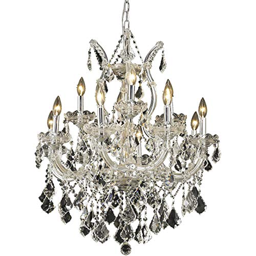 Elegant Lighting 2800D27C/RC Chandelier 13-Light 27in Chrome Clear Crystal