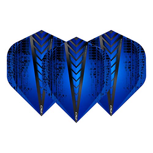 Red Dragon Darts Hardcore Radical Blue Extra Thick Standard Dart Flights - 4 Sets Per Pack (12 Dart Flights In Total)