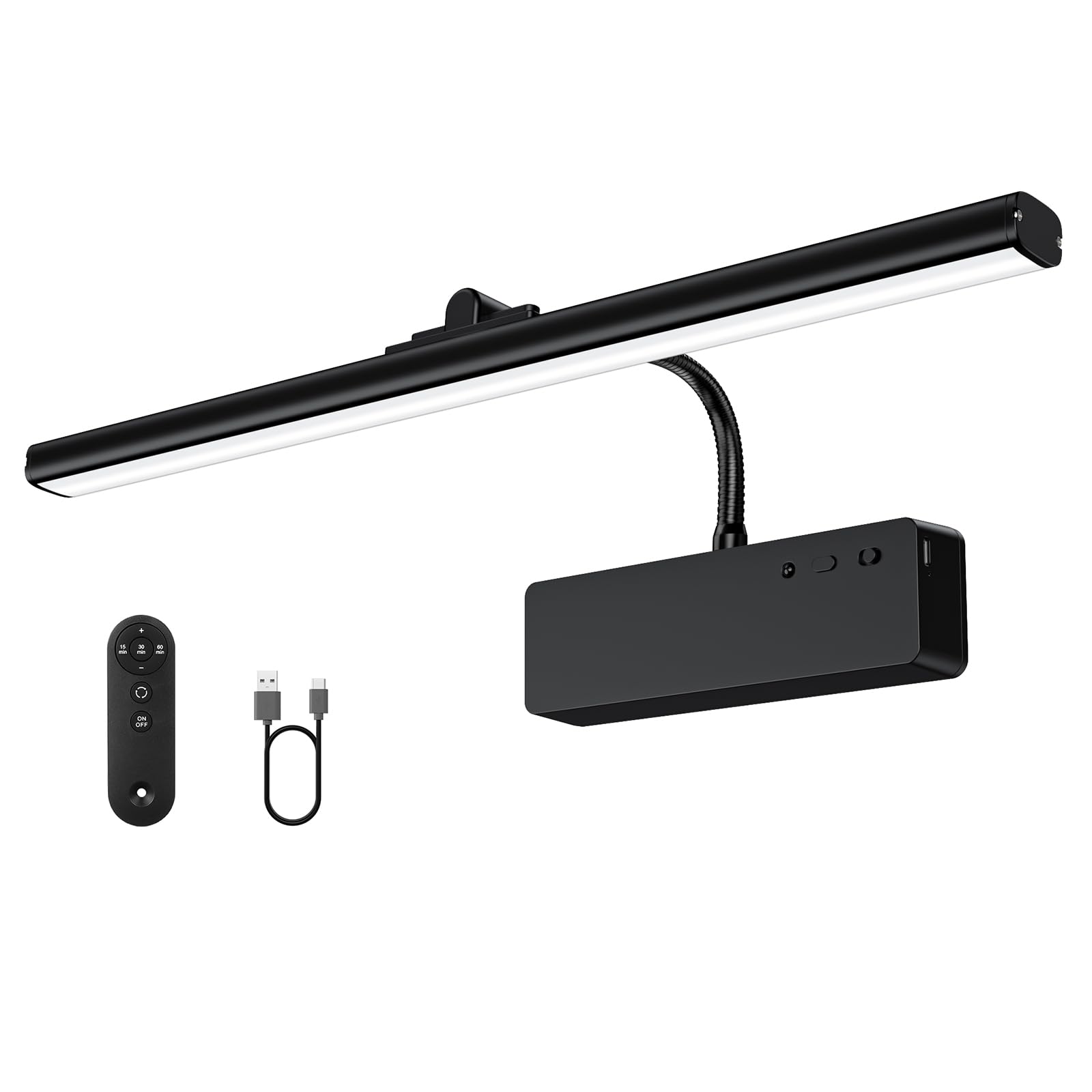 Racokky Wireless Picture Light, 15.35inch, 5400mAh Battery, Remote Control, Dimmable, Black, Model L300-Black