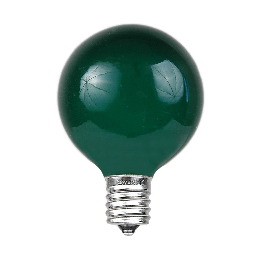 Novelty Lights 25 Pack G40 Green Outdoor Globe Bulbs, Light Bulbs Glass Incandescent Bulbs With 3000 Hour Lifespan, Globe String