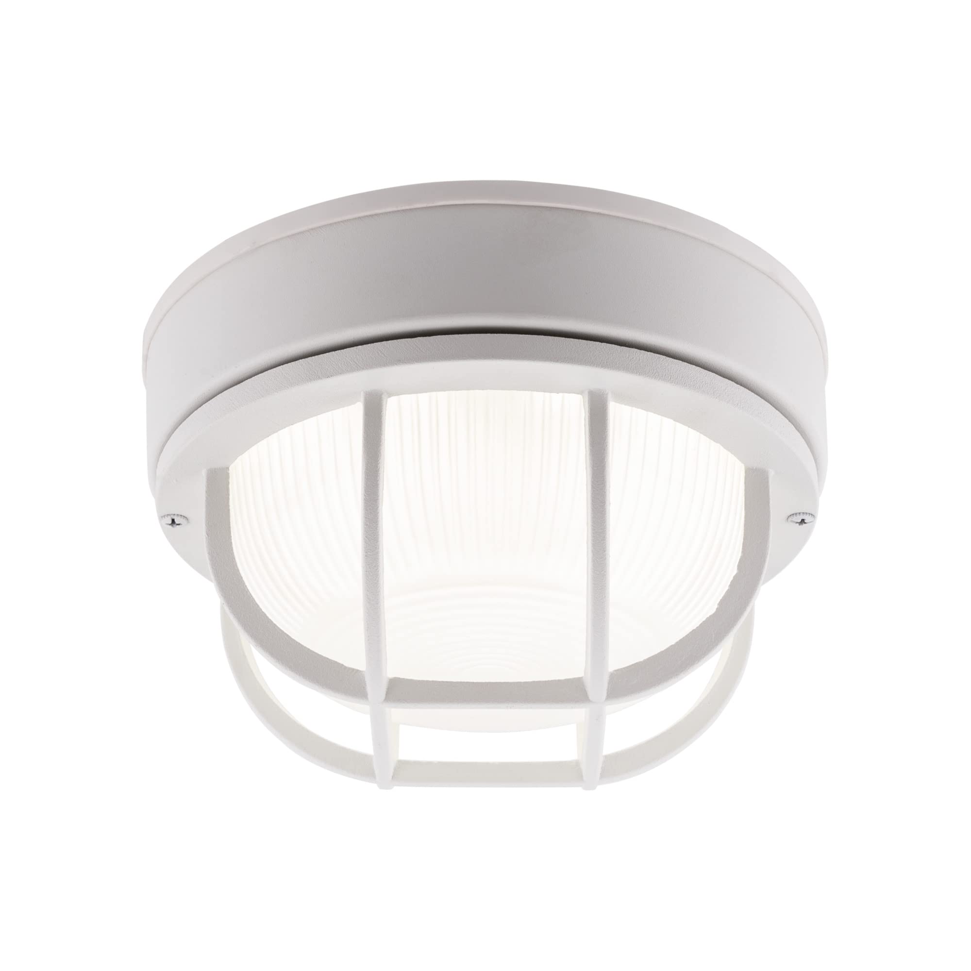 YoonLIT 8.0 inch Outdoor Round LED Bulkhead Light Fixture, Wall or Ceiling Flush Mount Waterproof, for Porch, Basement, Hallway,