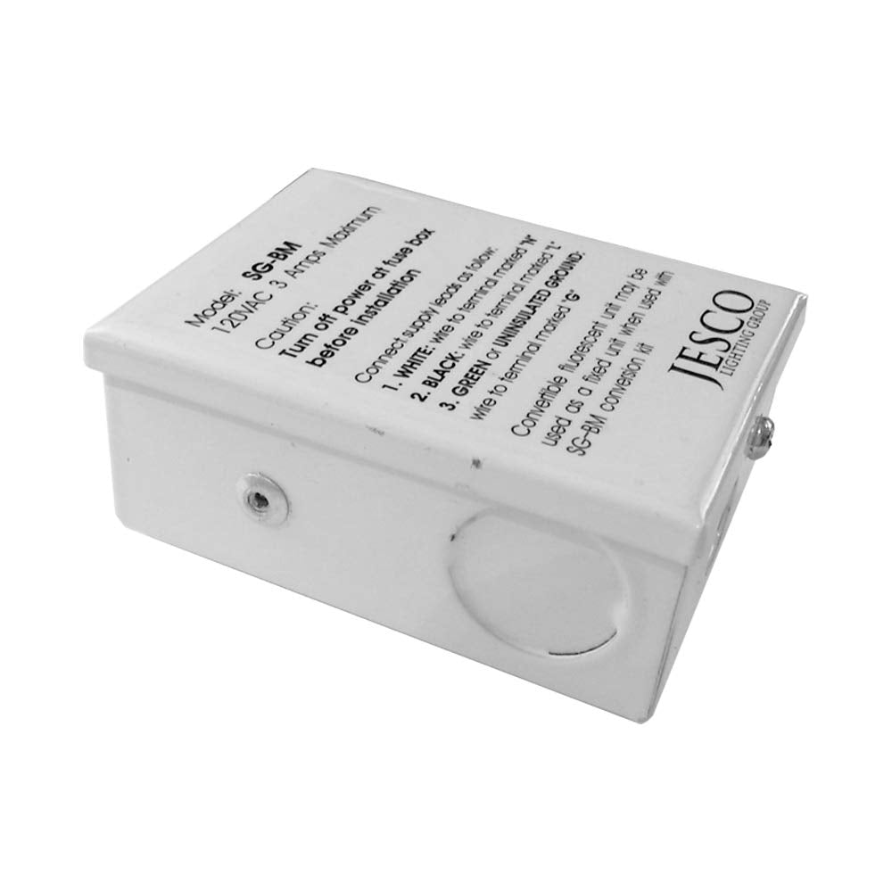 Jesco Lighting SG-BM Hardwire Box, Commercial Grade Metal, Chrome Finish