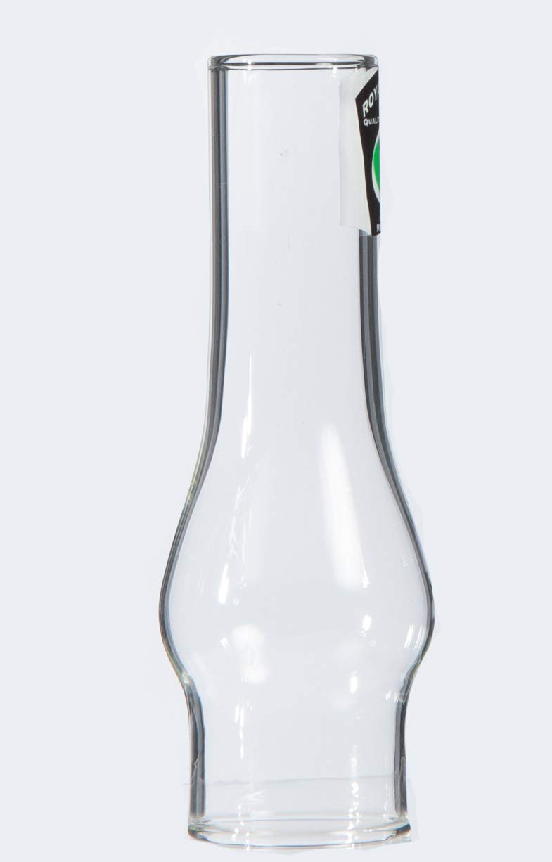 B&P Lamp Clear Glass Chimney for Miniature Oil Lamps, 1 1/4 Inch Base, 4 1/2 Inch Tall, Model 57904