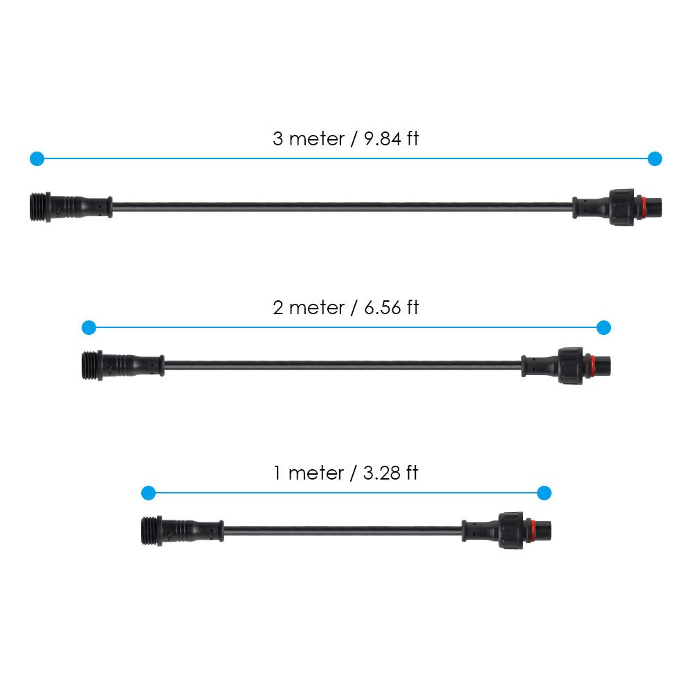 Btf-Lighting 5Pcs 9.84Ft 3Meter 3 Pin 0.32Mm/22Awg Ip65 Extension Cable Wire With Male And Female Connectors At Both Ends For Ws2811 Ws2812B Sk6812 Cct Etc Led Strip 15Mm Nut Small Size