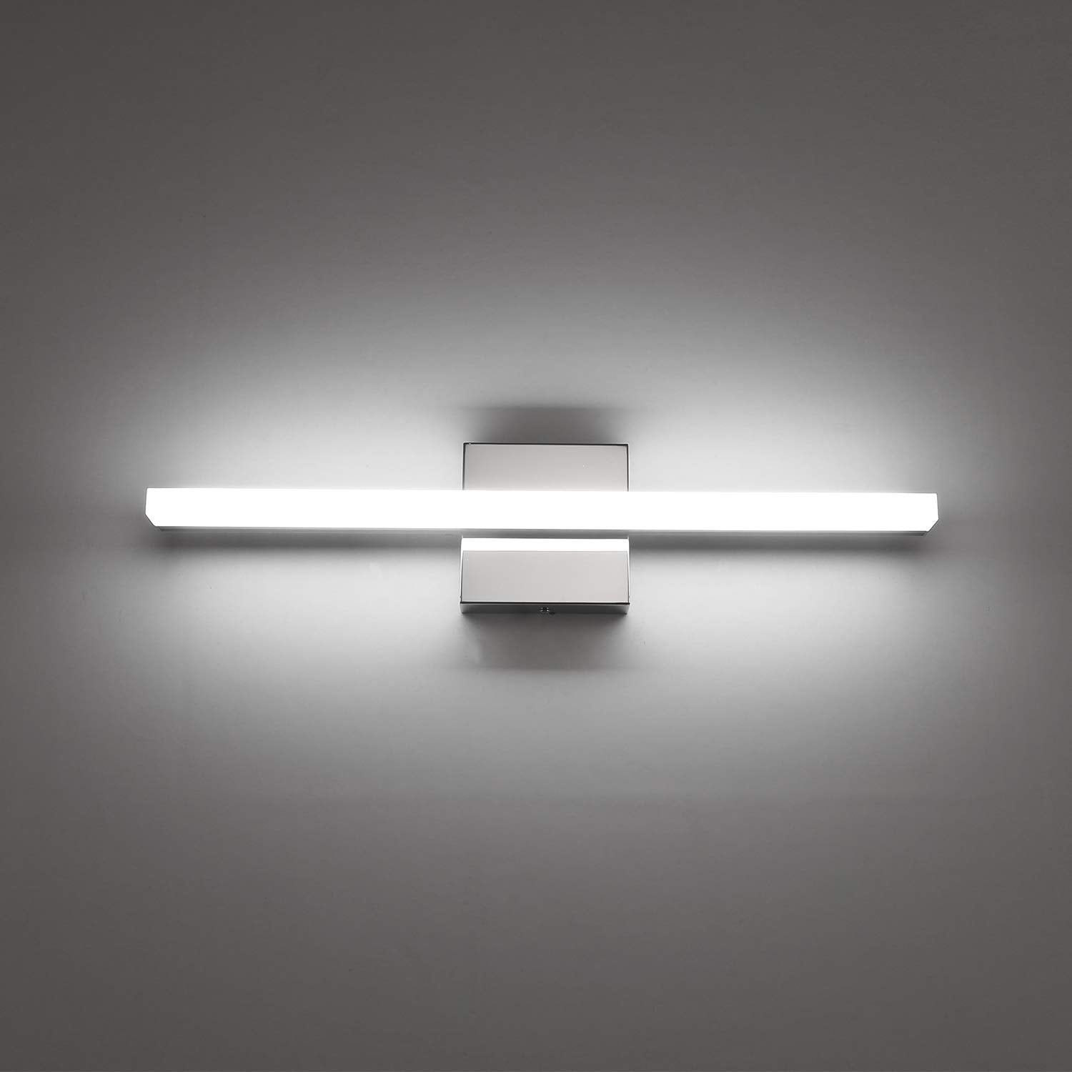 Combuh Bathroom Light Fixture - 16 Inch Chrome Vanity Light Bar, Acrylic, Cool White 6000K, Model 26895374