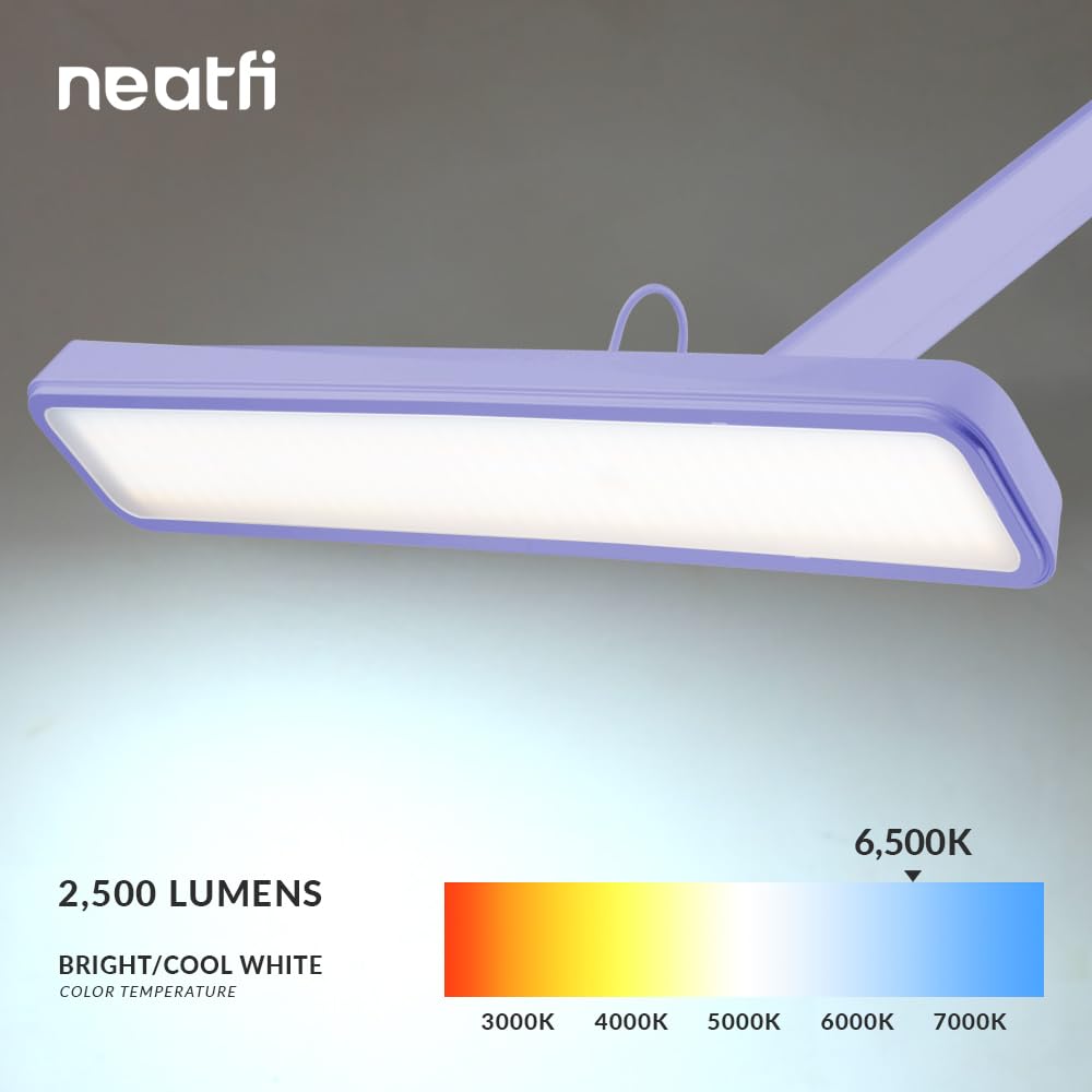 Neatfi Xl 2,500 Lumens Led Task Lamp, 22 Inches Wide, 30W, 162 Pcs Smd Led, Eye-Caring, Desk Light With Clamp For Home, Office,